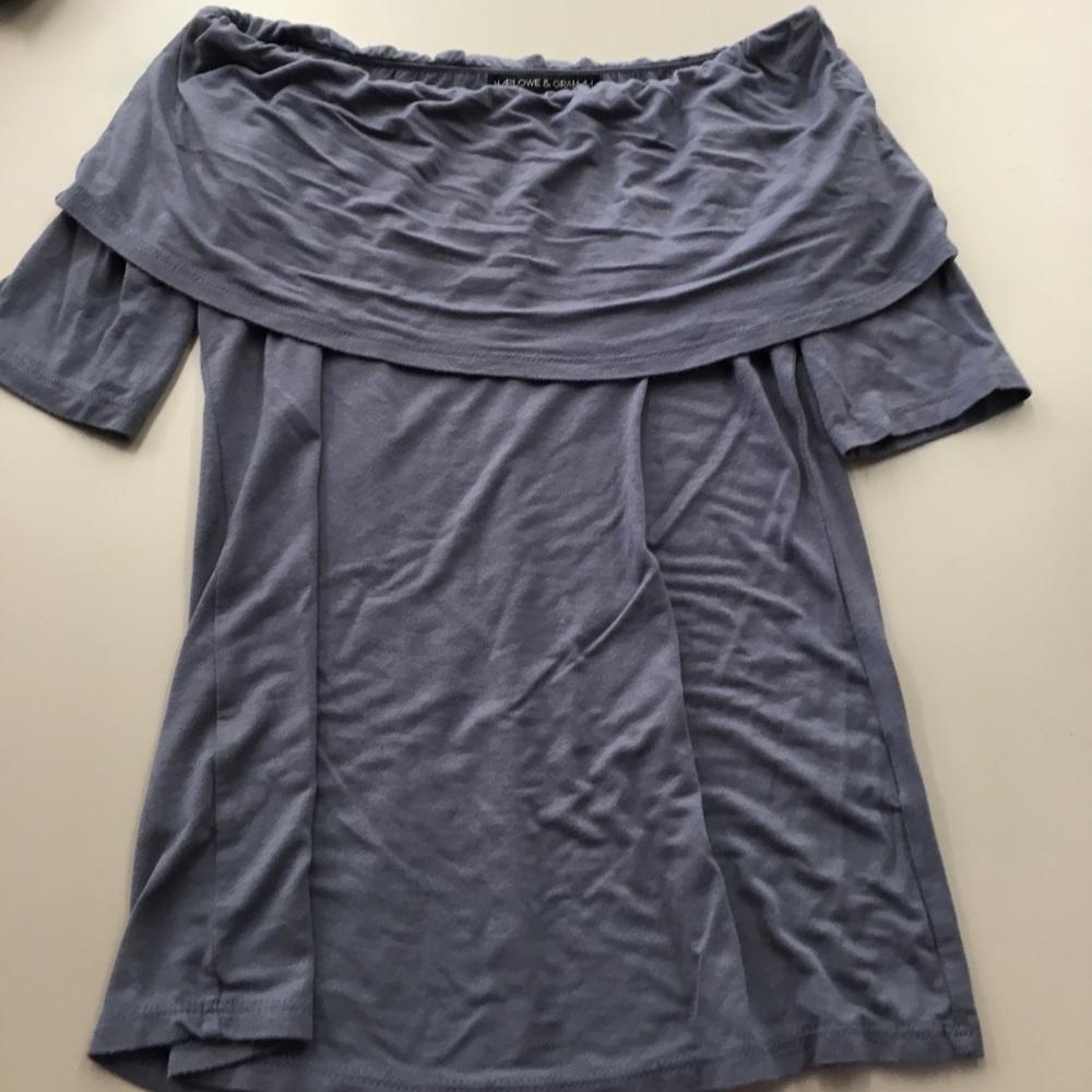 Grey jersey off the shoulder top